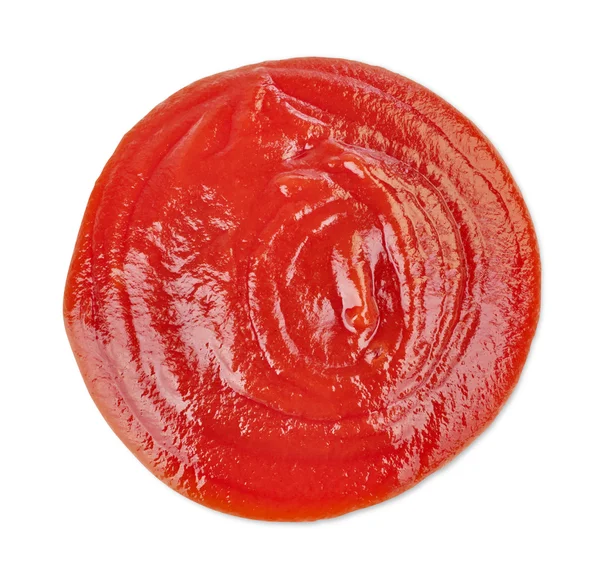 Ketchup saus op wit — Stockfoto