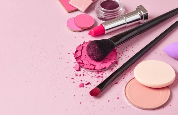 Arc Kozmetikumok Rózsaszín Alapon — Stock Fotó