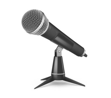 Wireless microphone isolated on white clipart