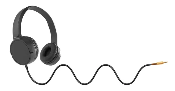 Black Headphones White Background — Stock Photo, Image