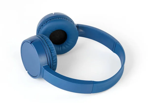 Wireless Blue Headphones White Background — Stock Photo, Image