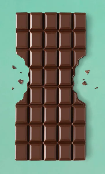 Chocolate Escuro Com Duas Mordidas — Fotografia de Stock