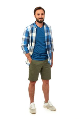 Beyaz arka planda genç yetişkin