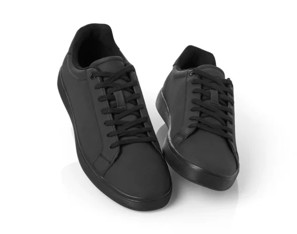 Шкіряне Чорне Взуття Білому Тлі — стокове фото