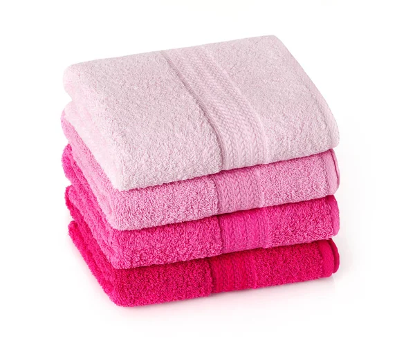 Folded Stack Towels White Background — Stock Photo, Image