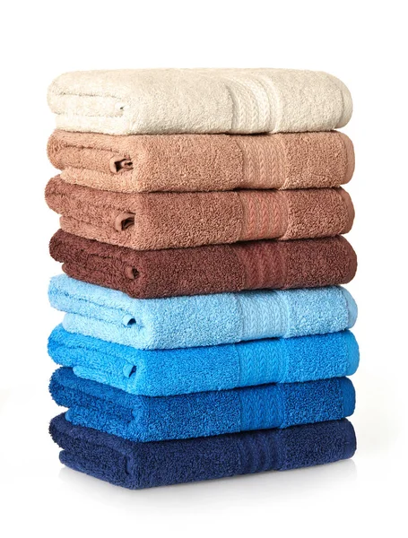 Gefalteter Stapel Handtücher Auf Weißem Hintergrund — Stockfoto