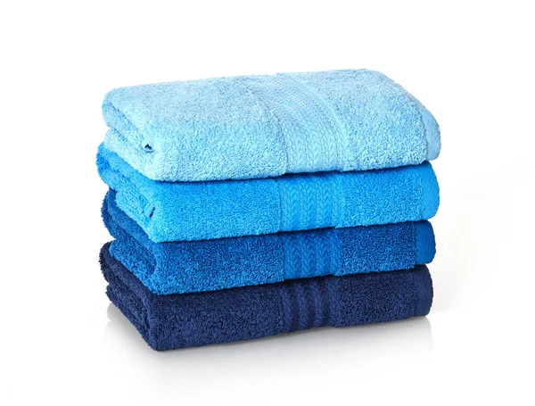 Folded Stack Towels White Background — Stock Photo, Image