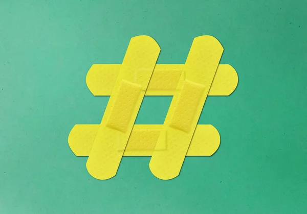 Hashtag Náplast Bílém Pozadí — Stock fotografie