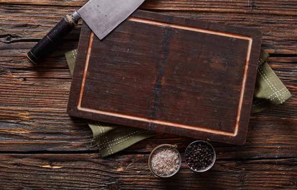 Wooden Cutting Board Wooden Table — Stock Photo, Image