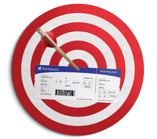 Airplane Ticket Bullseye — Stock Photo, Image