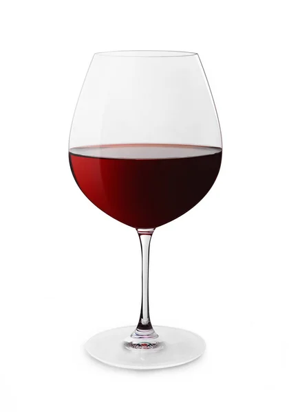 Κόκκινο Ποτήρι Κρασιού Λευκό Φόντο — Φωτογραφία Αρχείου