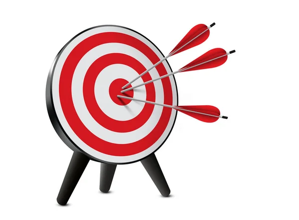 Red Dartboard Arrow White Background — Stock Photo, Image
