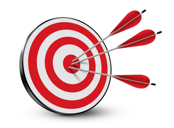 Red Dartboard Arrows White Background — Stock Photo, Image