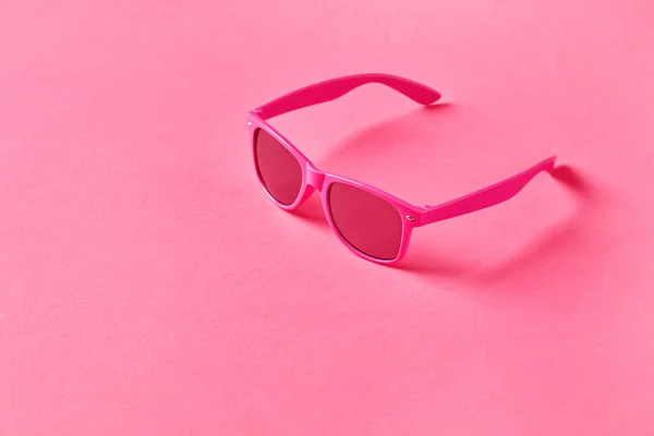 Lunettes Soleil Été Rose Sur Fond Rose — Photo