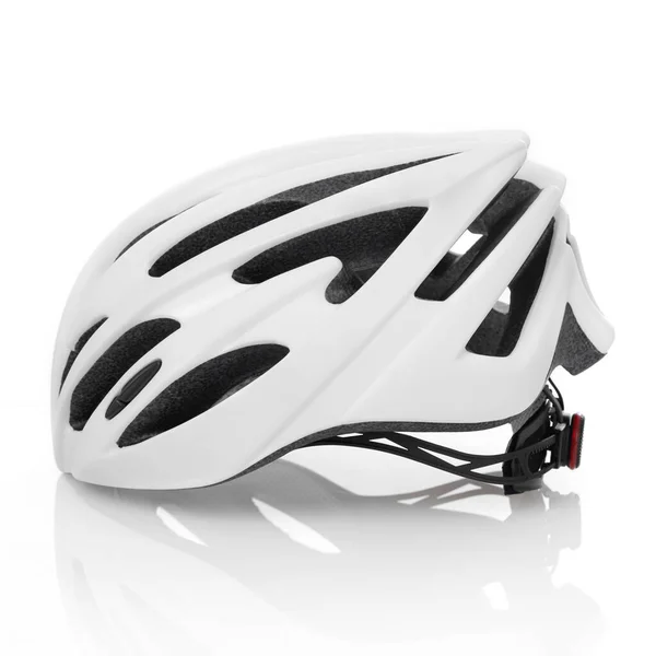 白色背景隔离的自行车头盔 — 图库照片