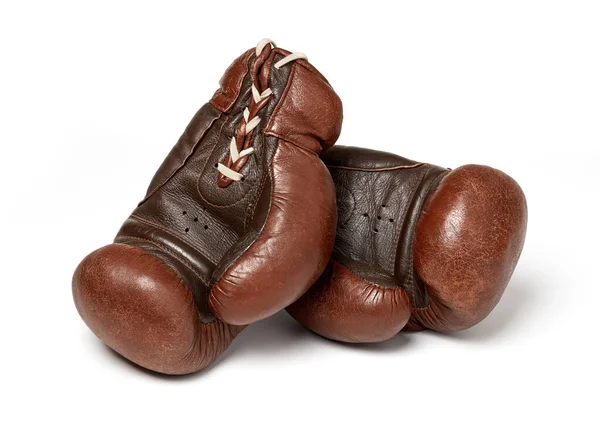 Used Boxing Gloves White Background — Stock fotografie