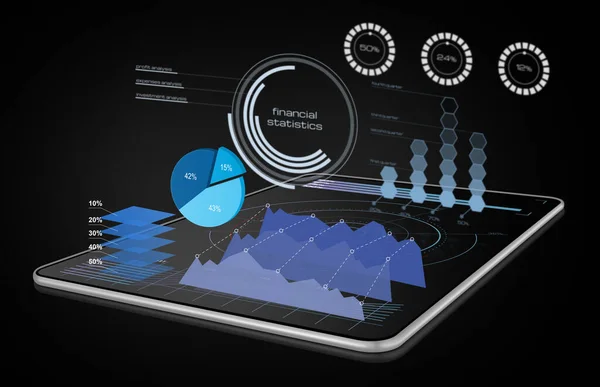 Grafieken Grafieken Een Digitale Tablet — Stockfoto