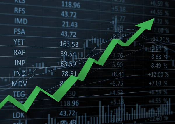 Crescimento Das Cotações Mercado Bolsista — Fotografia de Stock