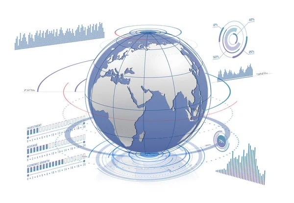 Världsdiagram Och Prognoser Digital Surfplatta — Stockfoto