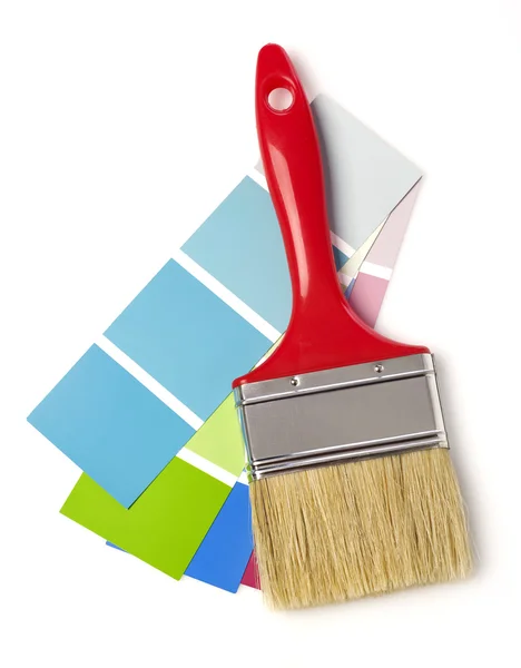 Paint brush and color chart — Stock Photo, Image