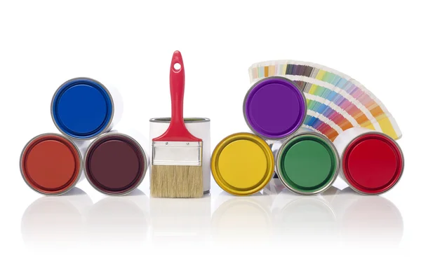 Scatole di vernice a colori — Foto Stock