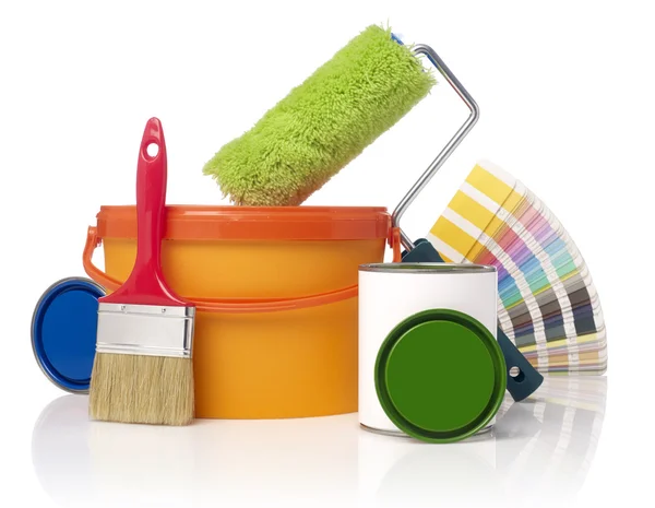 Color paint tins Stock Picture