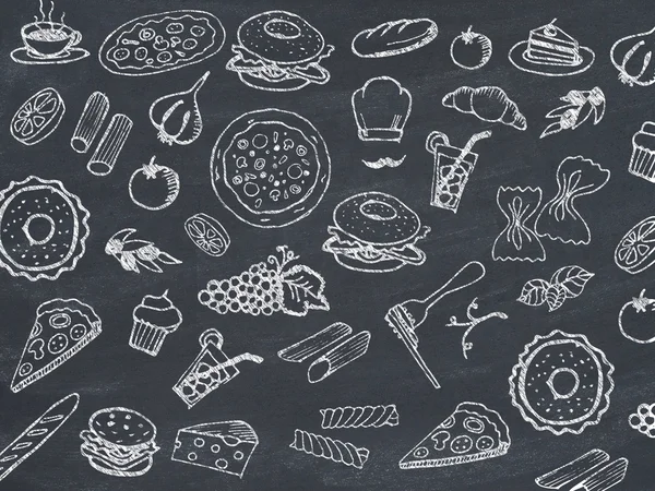 Menu poster on blackboard — Stock Photo, Image