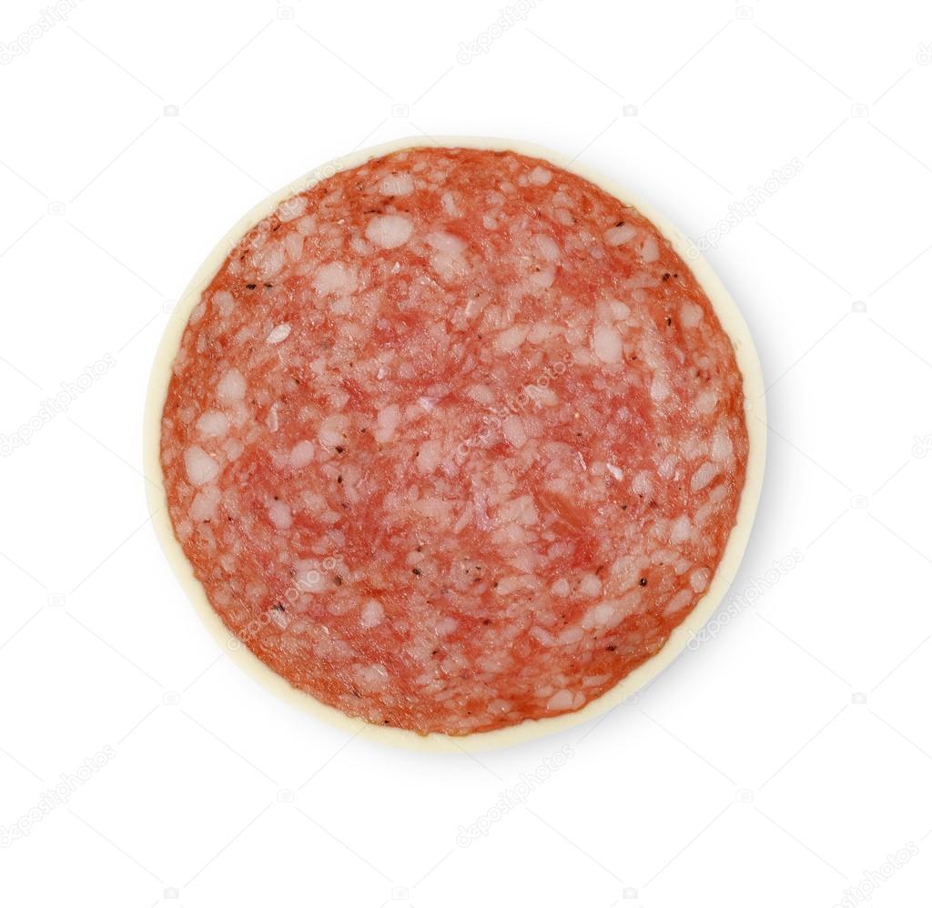 Salami slice isolated