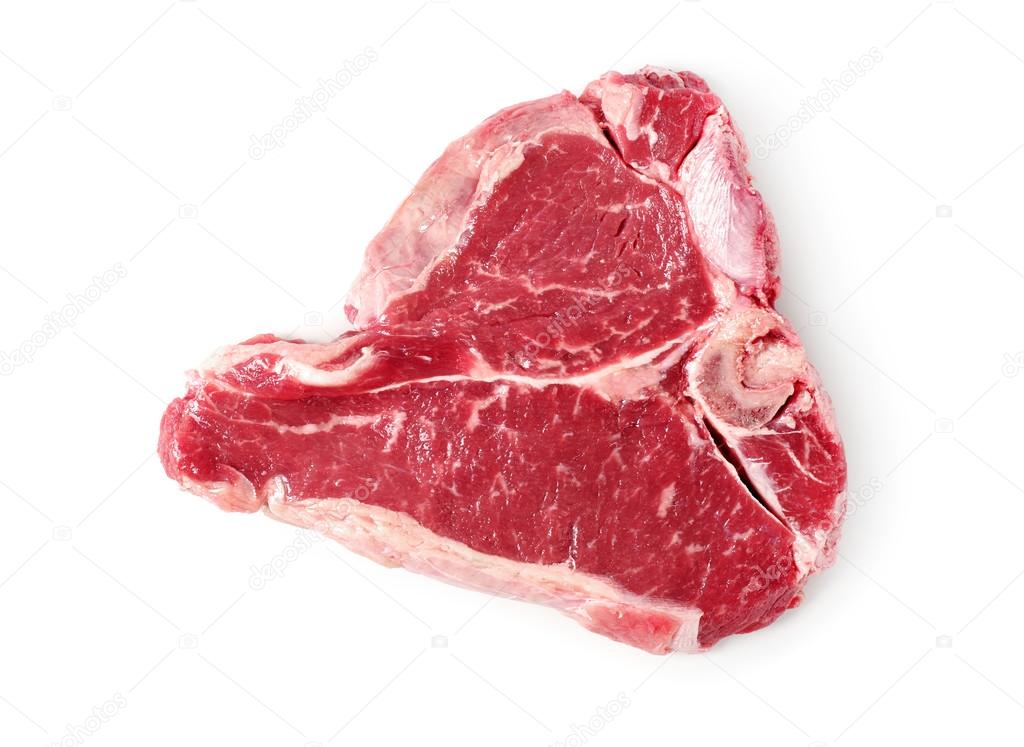 Beef steak on white