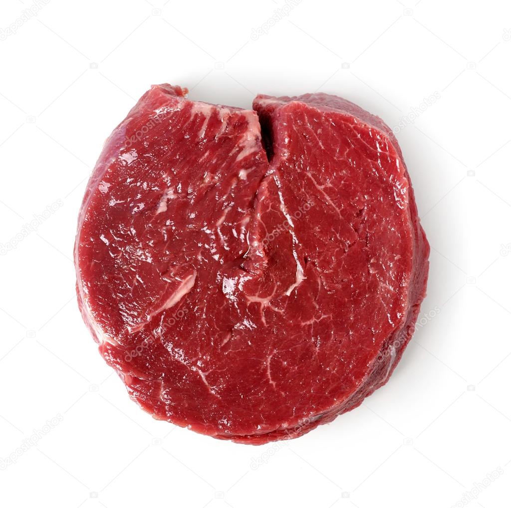 Beef steak on white