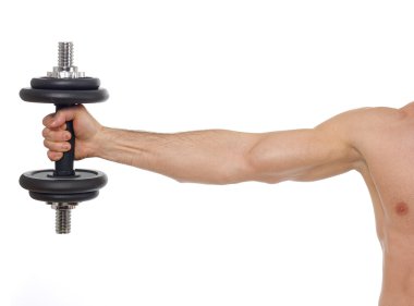 Weights lifting on white clipart