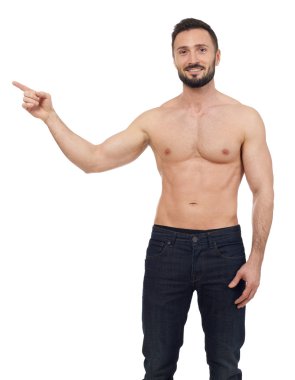 Gömleksiz adam izole