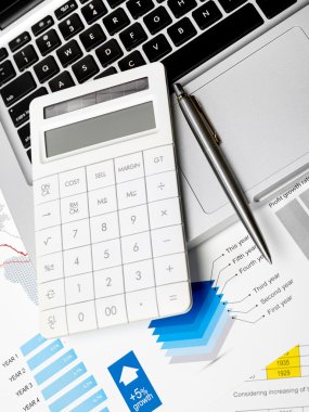 Financial review and calculator clipart