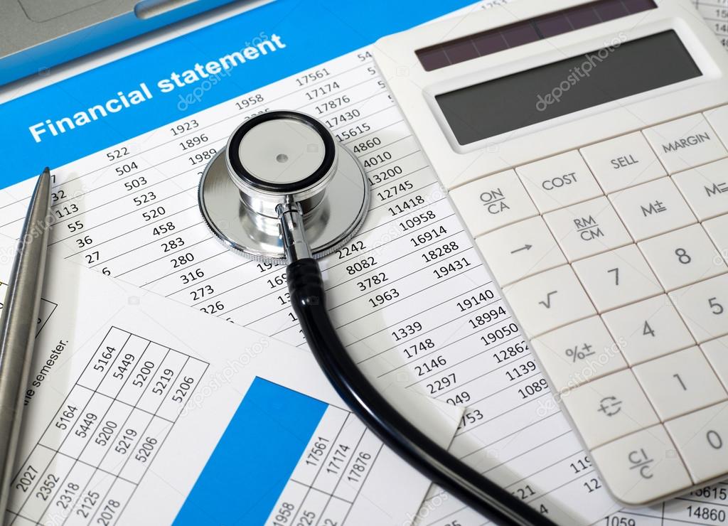 Financial statement and stethoscope