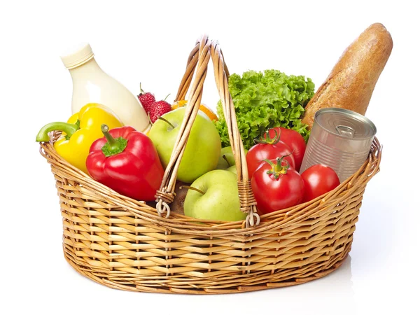 Mand met fruit en groente — Stockfoto