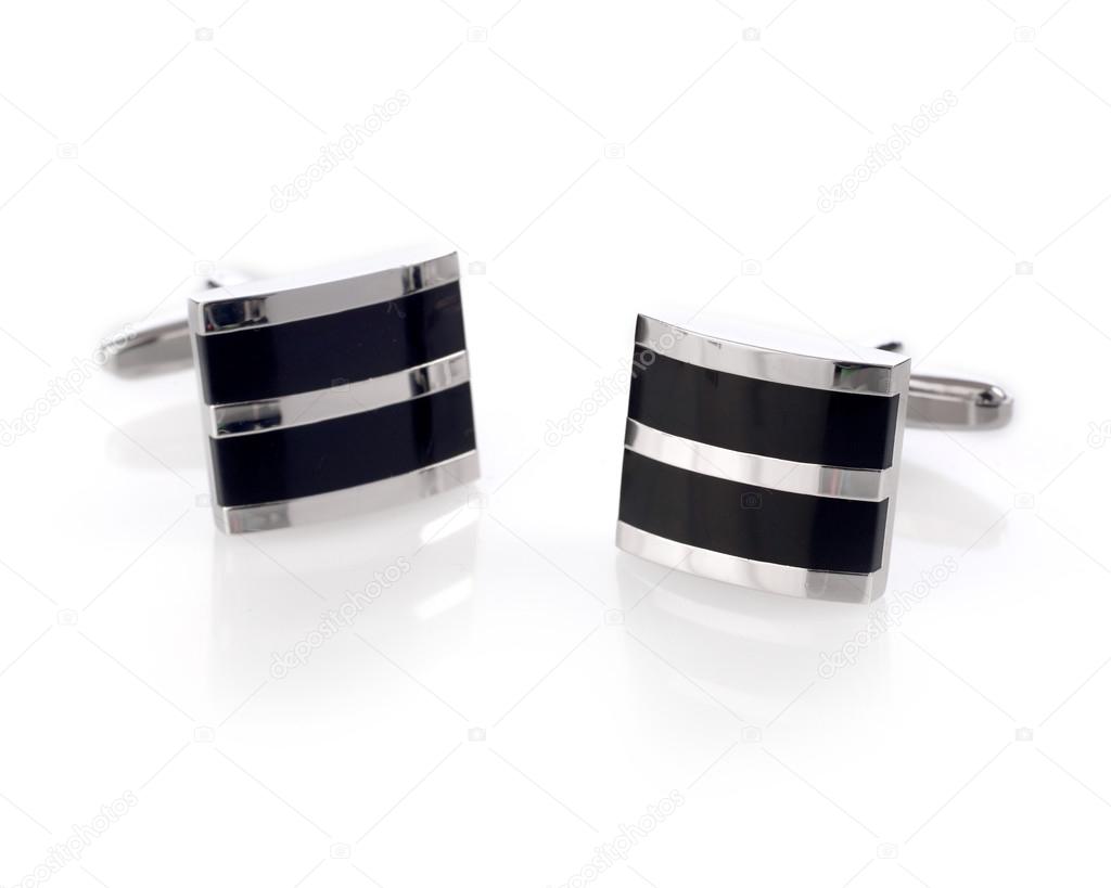 Cuff links isolated on white