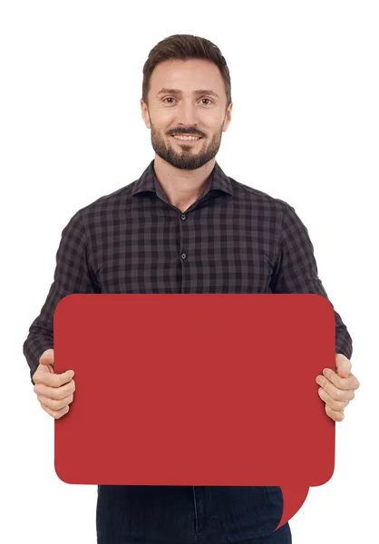 Man with speech bubble — Stock Photo, Image