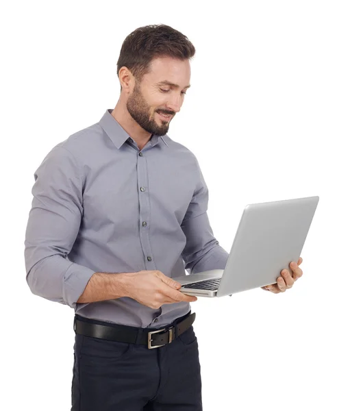 Working on laptop — Stock Photo, Image