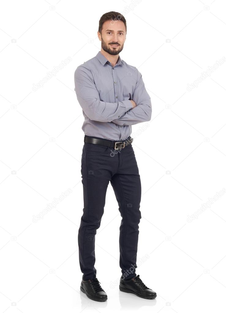 Cheerful businessman isolated
