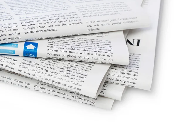 Financial newspapers stack — Stock Photo, Image