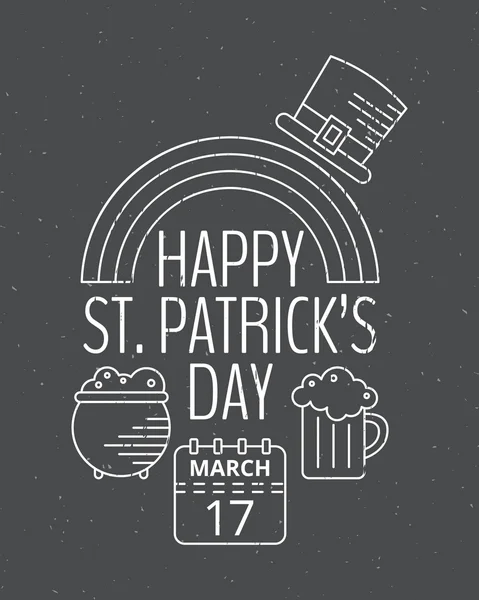 Happy St. Patricks day grunge vintage poster. — Stock Vector