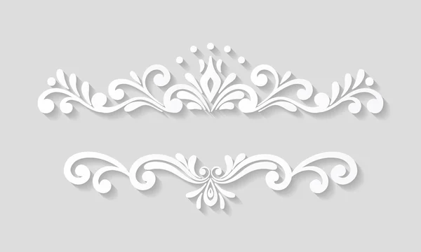 Elegant paper retro floral border. — Stock Vector