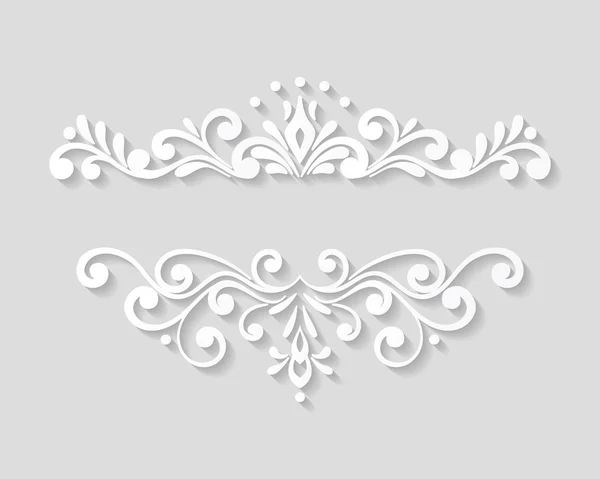 Elegant paper retro floral border. — Stock Vector