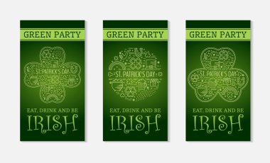 Three flyers for St. Patricks day. clipart