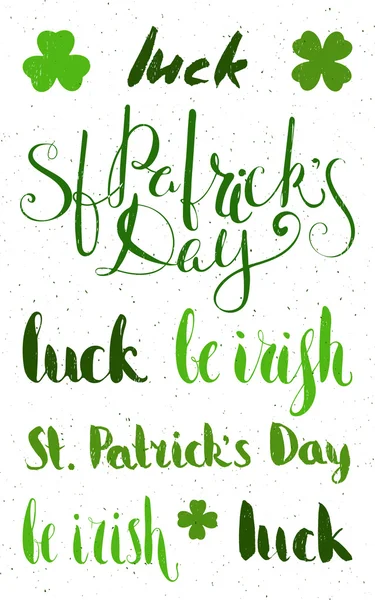 Set of lettering for St. Patricks day. — Stock Vector