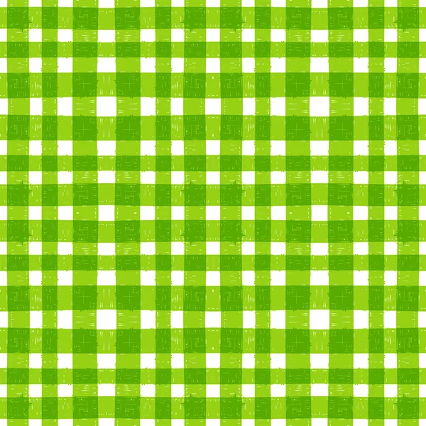 Nahtloses Muster handgezeichneter grüner Streifen. — Stockvektor