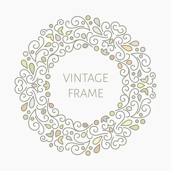 Elegante retro varicolored floral quadro quadrado . — Vetor de Stock