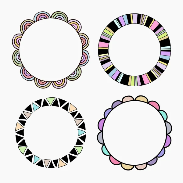 Conjunto de vectores de cuatro marcos de diferentes colores . — Archivo Imágenes Vectoriales