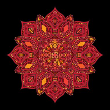 Elle çizilmiş zentangle mandala.