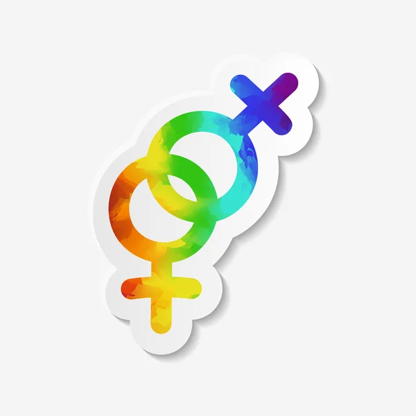Genderové identity ikona. Lesbický symbol. — Stockový vektor